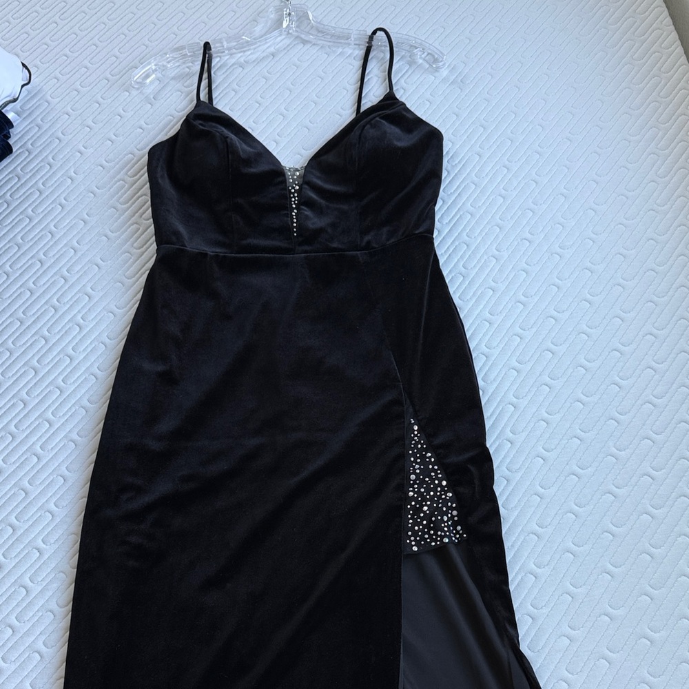 Windsor Black Backless Dress with Embellished Slit